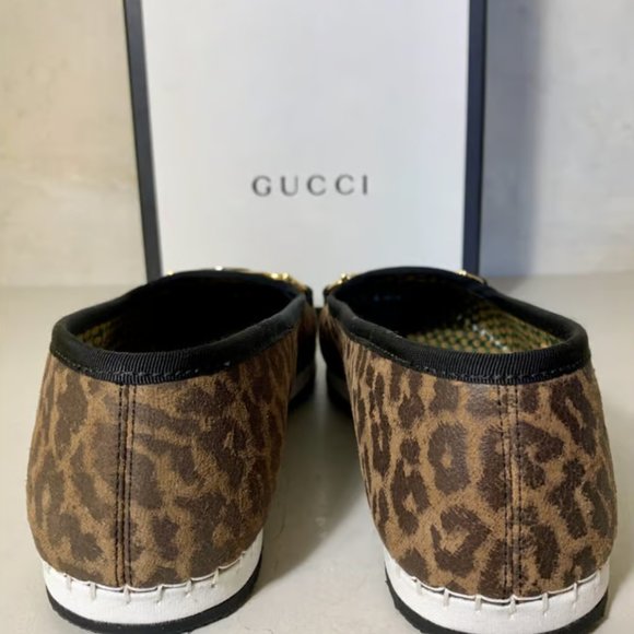NWT - Gucci Leopard Mixed Metal Espadrilles Flats - Size 8 - Picture 3 of 7